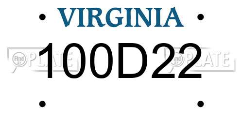 100D22 Virginia License Plate