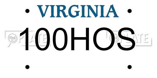100HOS Virginia License Plate