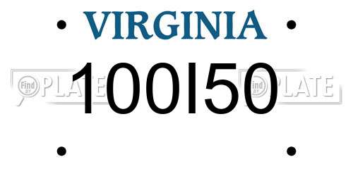 100I50 Virginia License Plate