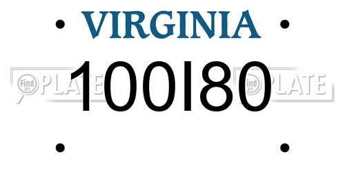 100I80 Virginia License Plate