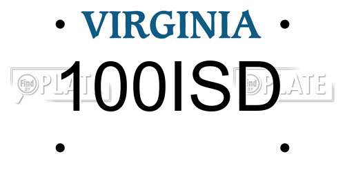 100ISD Virginia License Plate