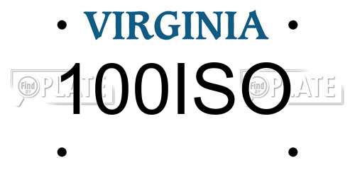 100ISO Virginia License Plate