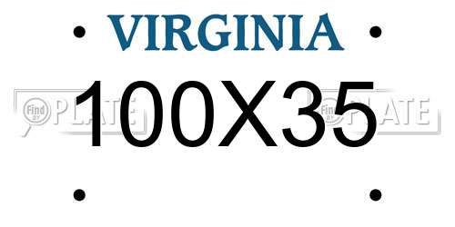 100X35 Virginia License Plate