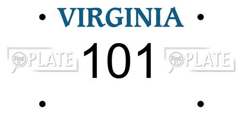 101 Virginia License Plate