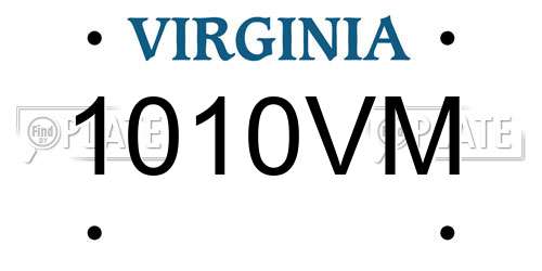 1010VM Virginia License Plate
