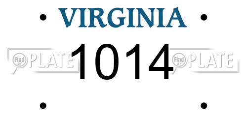 1014 Virginia License Plate