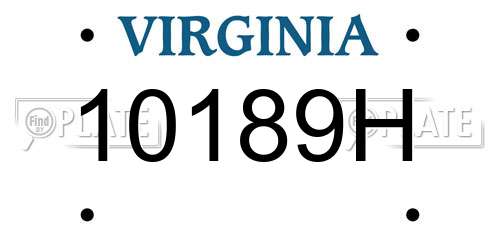 10189H Virginia License Plate