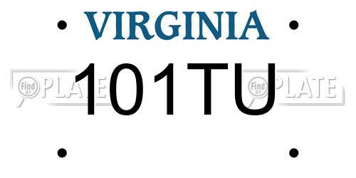 101TU Virginia License Plate