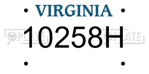 10258H Virginia License Plate