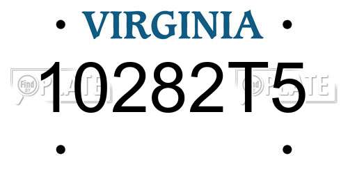 10282T5 Virginia License Plate