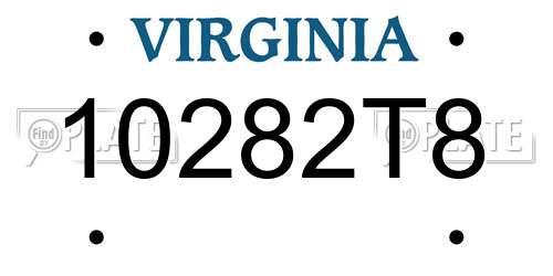 10282T8 Virginia License Plate