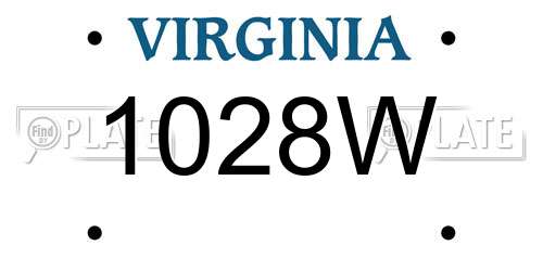 1028W Virginia License Plate