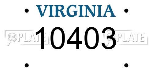 10403 Virginia License Plate