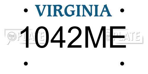 1042ME Virginia License Plate
