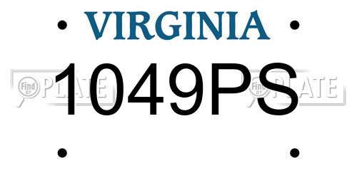 1049PS Virginia License Plate