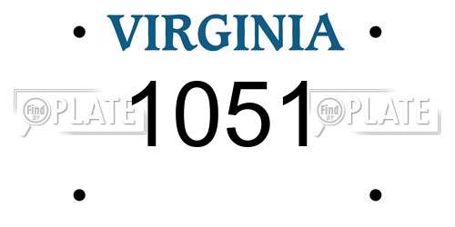 1051 Virginia License Plate