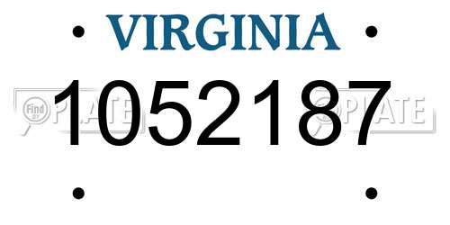 1052187 Virginia License Plate