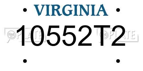10552T2 Virginia License Plate