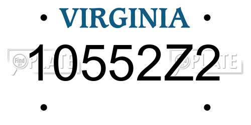 10552Z2 Virginia License Plate