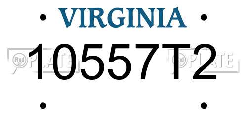 10557T2 Virginia License Plate