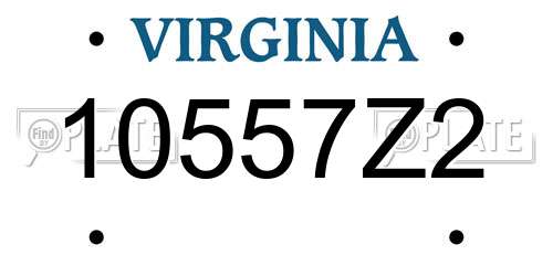 10557Z2 Virginia License Plate