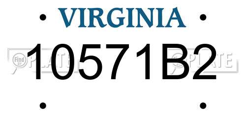 10571B2 Virginia License Plate