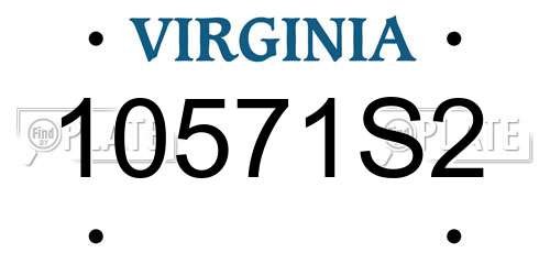 10571S2 Virginia License Plate