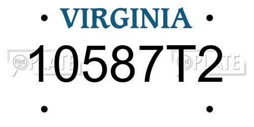 10587T2 Virginia License Plate