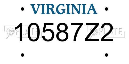 10587Z2 Virginia License Plate