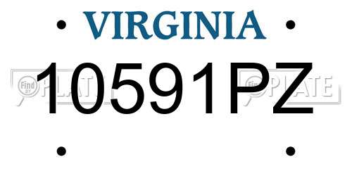 10591PZ Virginia License Plate