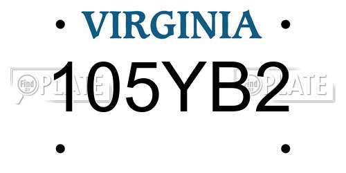 105YB2 Virginia License Plate