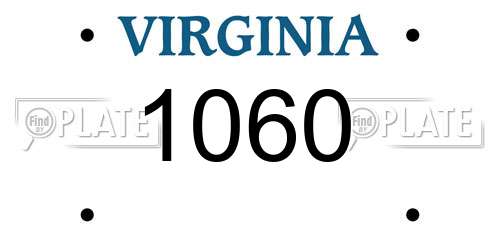 1060 Virginia License Plate