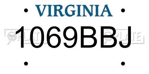 1069BBJ Virginia License Plate