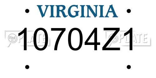 10704Z1 Virginia License Plate