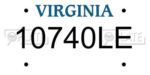 10740LE Virginia License Plate