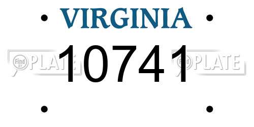 10741 Virginia License Plate