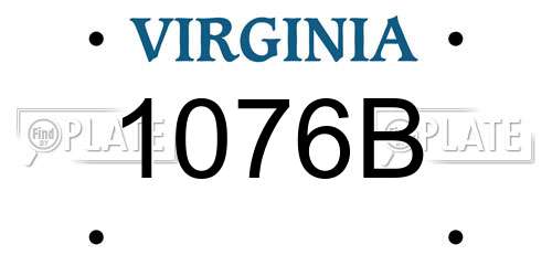1076B Virginia License Plate