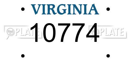 10774 Virginia License Plate