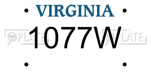 1077W Virginia License Plate
