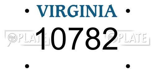 10782 Virginia License Plate