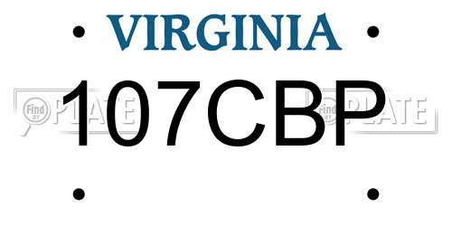107CBP Virginia License Plate