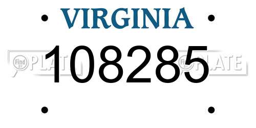 108285 Virginia License Plate