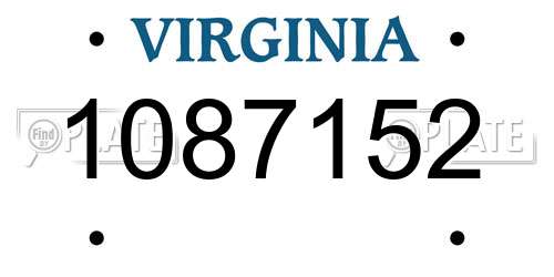 1087152 Virginia License Plate