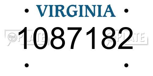 1087182 Virginia License Plate