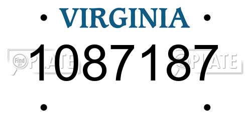 1087187 Virginia License Plate