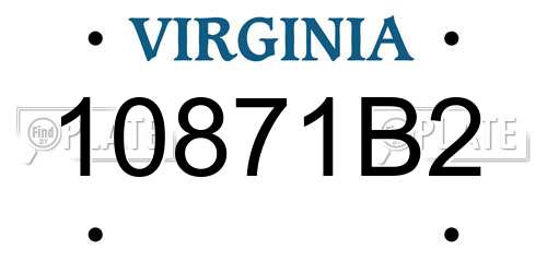 10871B2 Virginia License Plate