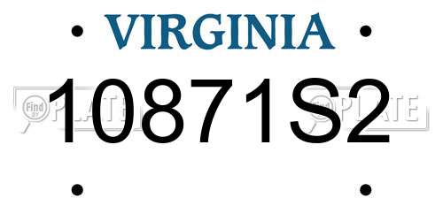 10871S2 Virginia License Plate