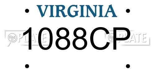1088CP Virginia License Plate