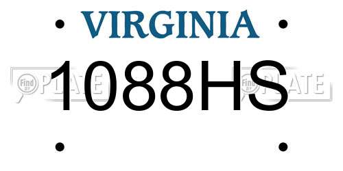 1088HS Virginia License Plate