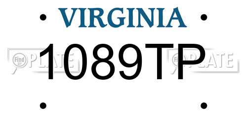 1089TP Virginia License Plate